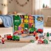 Brio Advent Calendar 2026 box and pieces on a bedroom play mat