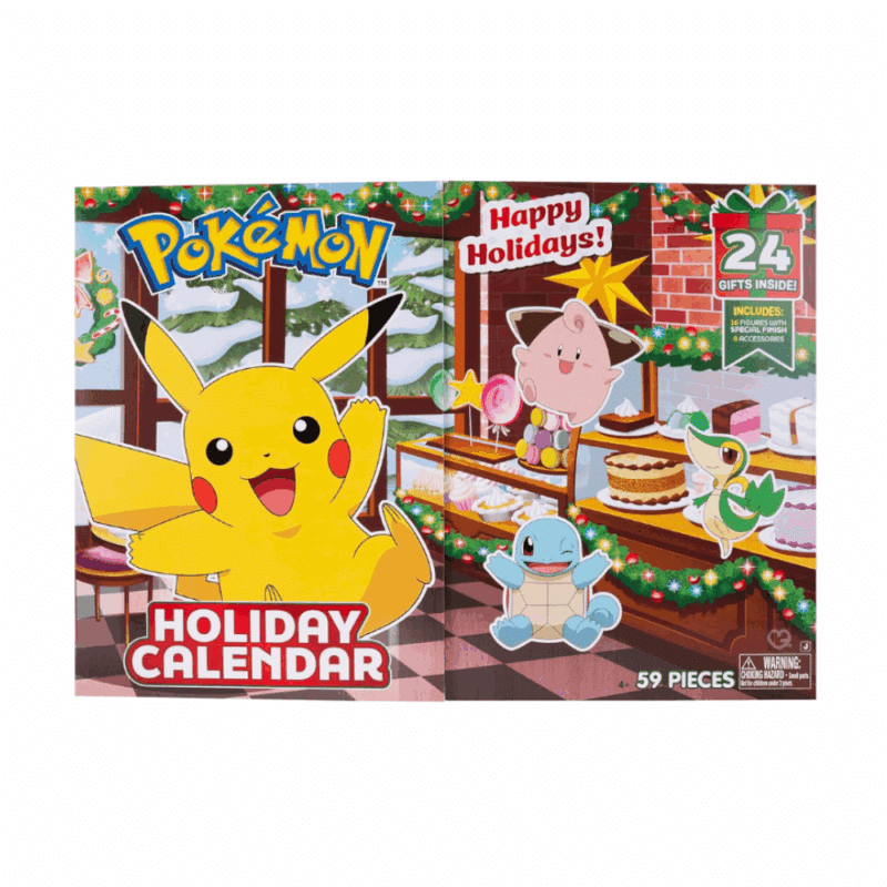 Pokemon Holiday Advent Calendar 2025 with 24 festive figures, cards, boosters and accessories, perfect for kids, parents and collectors.