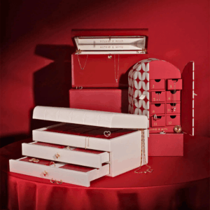 Astrid & Miyu - 12 day Advent Calendar 2025 in gold featuring 11 gold jewels and £50 voucher, perfect for style-conscious women.
