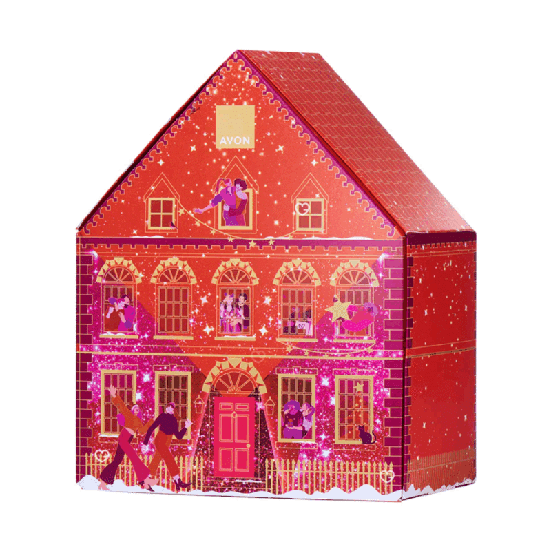 Avon beauty Advent Calendar 2025 with 24 beauty treats for face, body, hair, fragrance and makeup, perfect for festive beauty lovers.