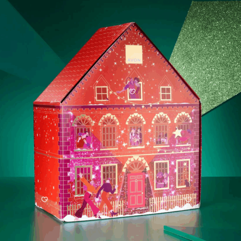 Avon beauty Advent Calendar 2025 with 24 beauty treats for face, body, hair, fragrance and makeup, perfect for festive beauty lovers.