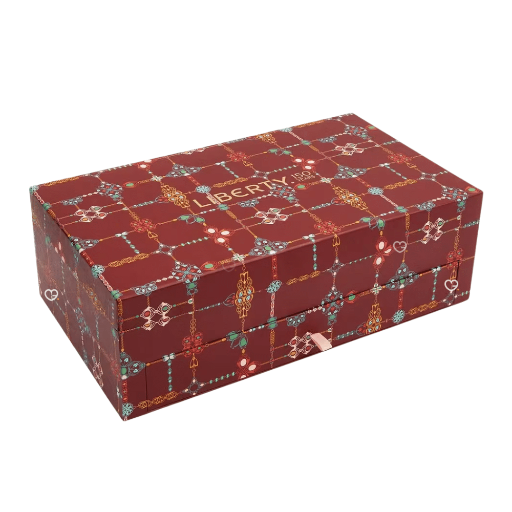 Liberty Jewellery Advent Calendar 2025 has 12 drawers filled with stunning jewellery pieces worth over £1,478, wrapped in a beautiful box