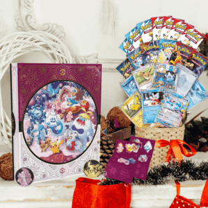 Pokemon TCG Advent Calendar 2025 with 25 festive surprises including foil cards, boosters, coins and stickers.