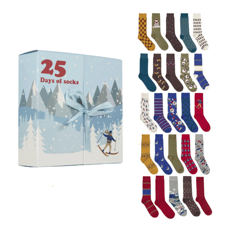 Sockshop Advent Calendar 2025 is filled with 25 pairs of high-quality bamboo-blend socks