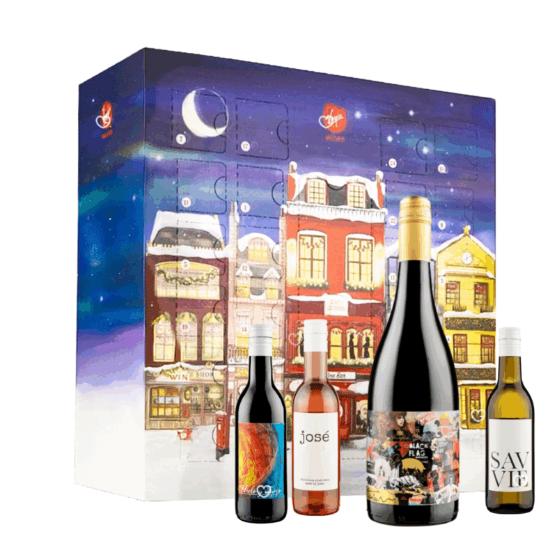 Virgin Wine Advent Calendar 2025 featuring 25 white, mixed or red wines from global regions, including a full-size anniversary Cabernet Sauvignon. Perfect for wine lovers seeking a festive tasting experience.