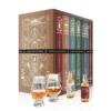 Whisky Tour of Scotland Advent Calendar 2025 is a masterfully designed set, featuring five linen-bound and gold-foiled books within a handmade, engraved wooden bookcase.