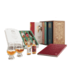 Whisky Tour of Scotland Advent Calendar 2025 is a masterfully designed set, featuring five linen-bound and gold-foiled books within a handmade, engraved wooden bookcase.