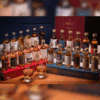 Whisky Tour of Scotland Advent Calendar 2025 is a masterfully designed set, featuring five linen-bound and gold-foiled books within a handmade, engraved wooden bookcase.