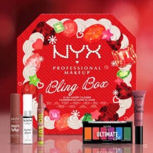 NYX Bling Box beauty advent calendar 2026 with full-size lip products on show