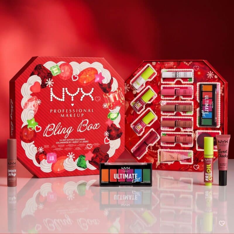 NYX Bling Box 2026 lip advent calendar with Smooth Whip lip cream line-up
