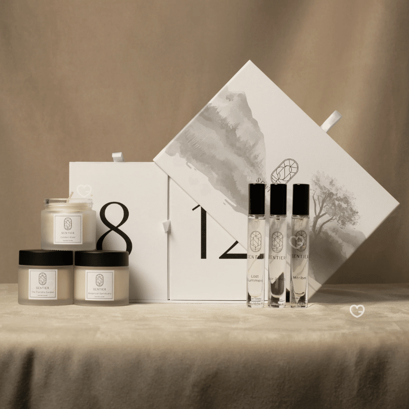 Sentier Advent Calendar 2025 with candle and perfume