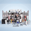 Liberty London beauty Advent Calendar 2025, illustrated in the shape of the iconic Tudor storefront, featuring high-end skincare, makeup, and fragrance products from brands like Le Labo, Augustinus Bader, and Sisley.