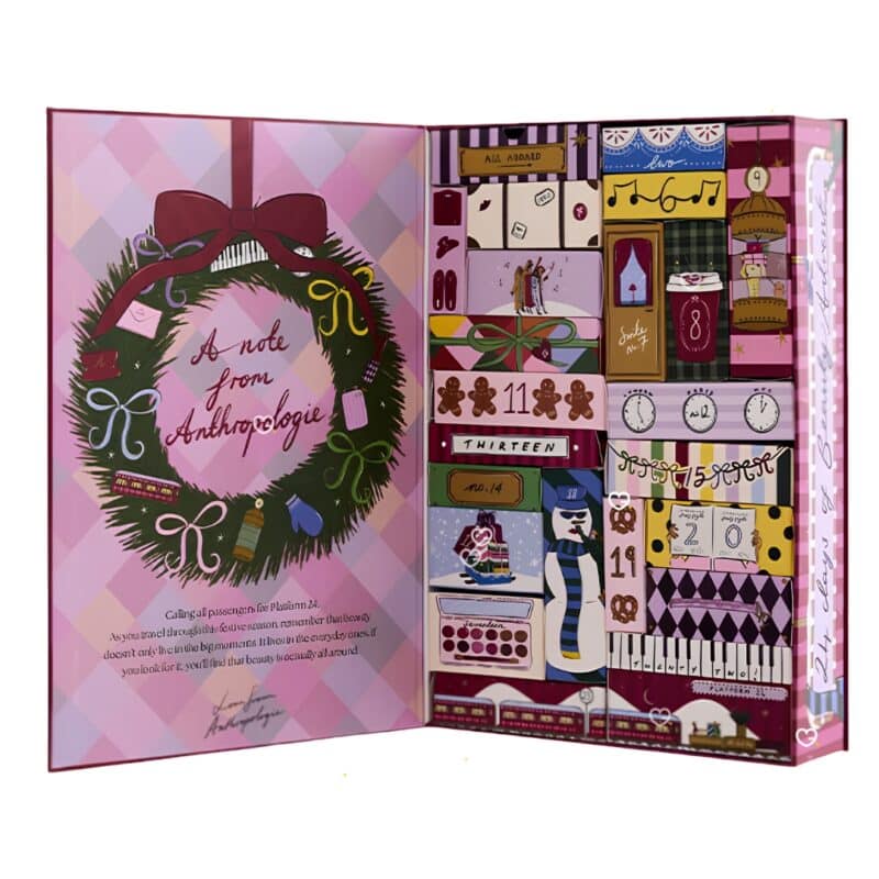 Anthropologie advent calendar 2026, illustrated interior doors with colourful artwork