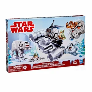 Star Wars MicroForce Advent Calendar 2025 with 18 mini characters, 6 vehicles, and fold-out snowy playset, perfect for kids and gift-givers.