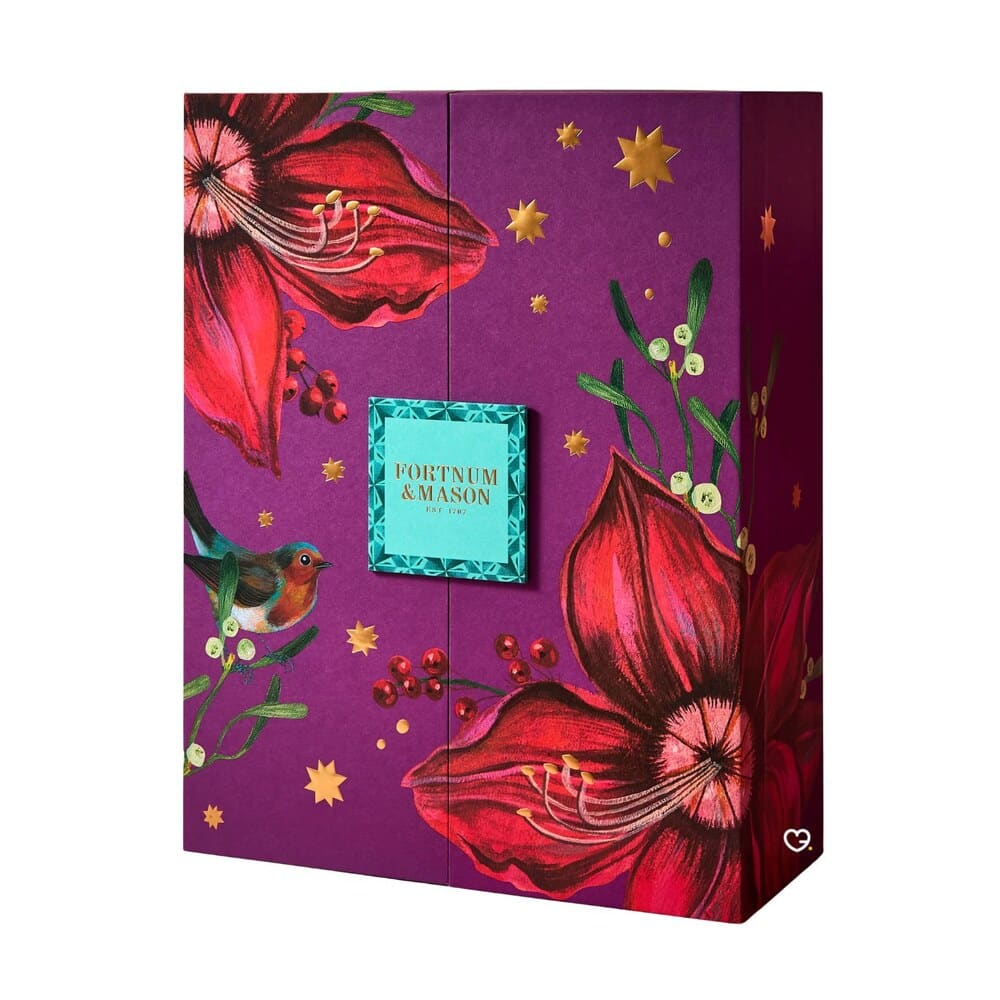 Fortnum and Mason Beauty Advent Calendar 2026 closed box with floral design