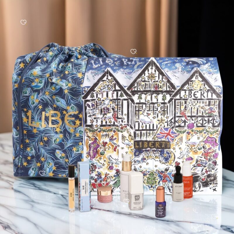 Liberty Beauty Advent Calendar 2026 luxury beauty advent calendar with drawstring bag and products