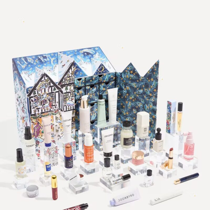 Liberty Beauty Advent Calendar 2026 open box revealing the beauty products