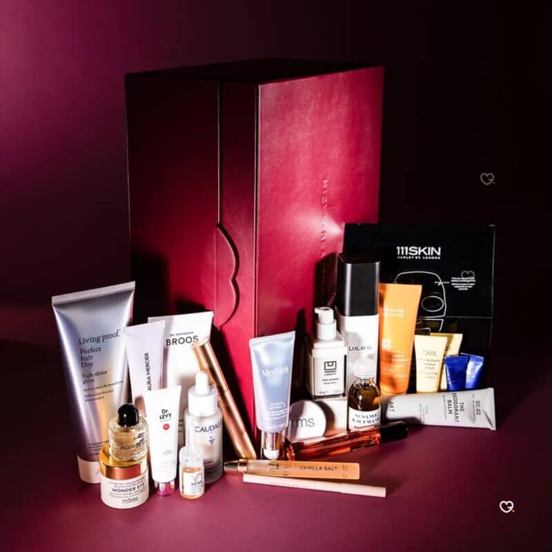 Niche Beauty Advent Calendar 2026 open keepsake box with full-size skincare and makeup