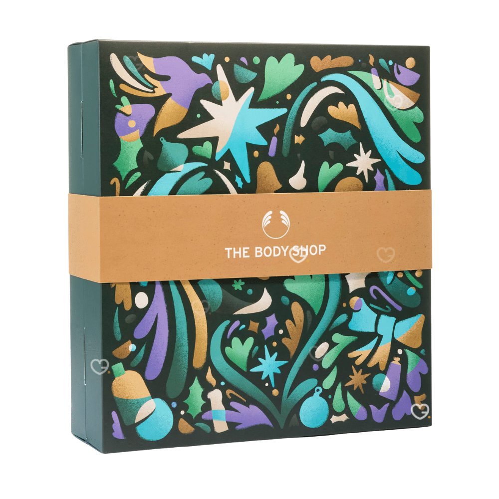 The Body Shop Advent Calendar 2025 with 24 moments of pocket-sized love, mini skincare and body treats for beauty enthusiasts at Christmas.
