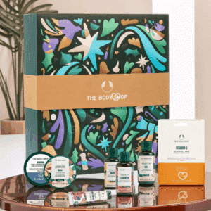 The Body Shop Advent Calendar 2025 with 24 moments of pocket-sized love, mini skincare and body treats for beauty enthusiasts at Christmas.