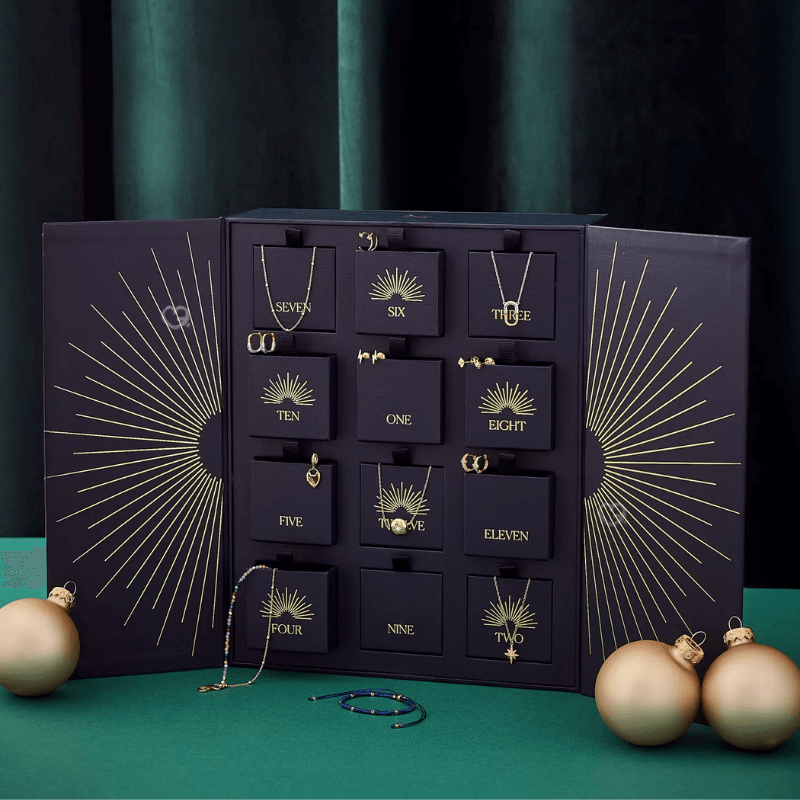Astley Clarke Advent Calendar 2025, a 12-day limited-edition luxury jewellery set with 18ct yellow-gold vermeil and sterling-silver pieces for style-conscious women.