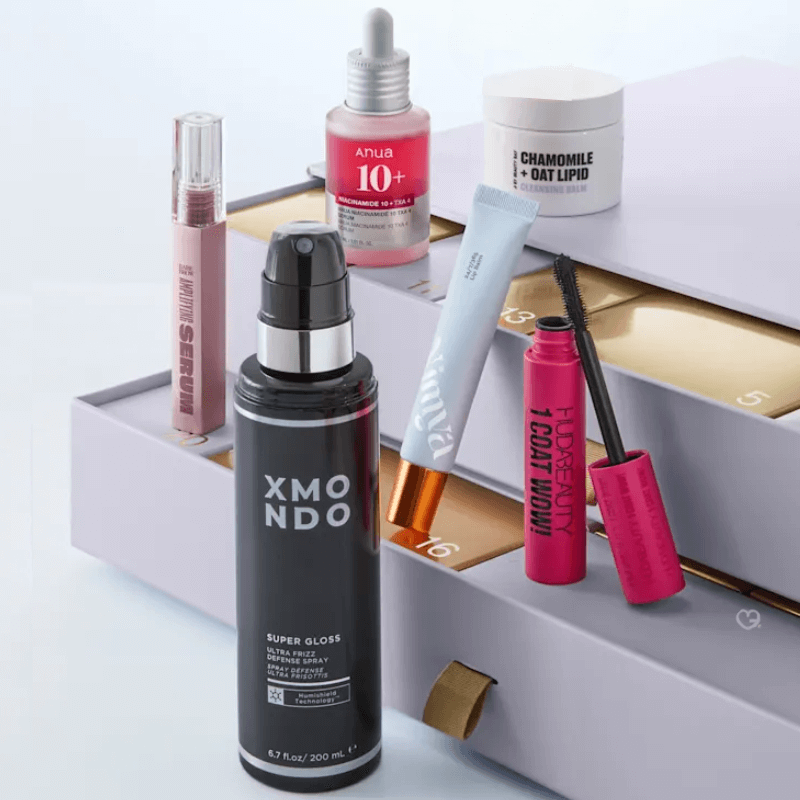 Beauty Bay Advent Calendar 2025 limited edition with 23 full-size and 4 mini makeup, skincare, haircare, and body care treats for beauty enthusiasts.