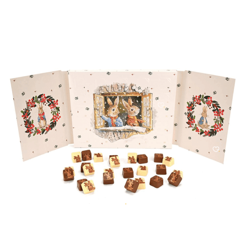 Charbonnel et Walker Advent Calendar 2025 features 210g of delicious milk and white chocolate truffles, adorned with Peter Rabbit illustrations.