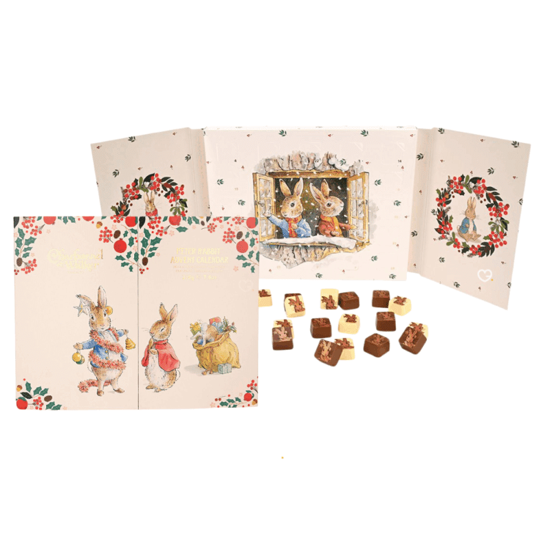 Charbonnel et Walker Advent Calendar 2025 features 210g of delicious milk and white chocolate truffles, adorned with Peter Rabbit illustrations.