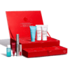 Clarins 24 Days Advent Calendar 2025 in red festive box with 24 mini skincare, makeup and body care treats.