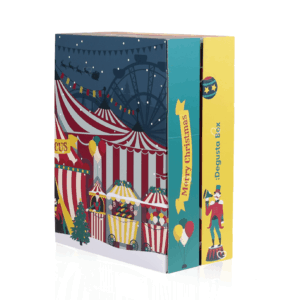 Degusta Box Advent Calendar 2025 with 24 full-sized sweet and savoury treats in a festive Christmas design.