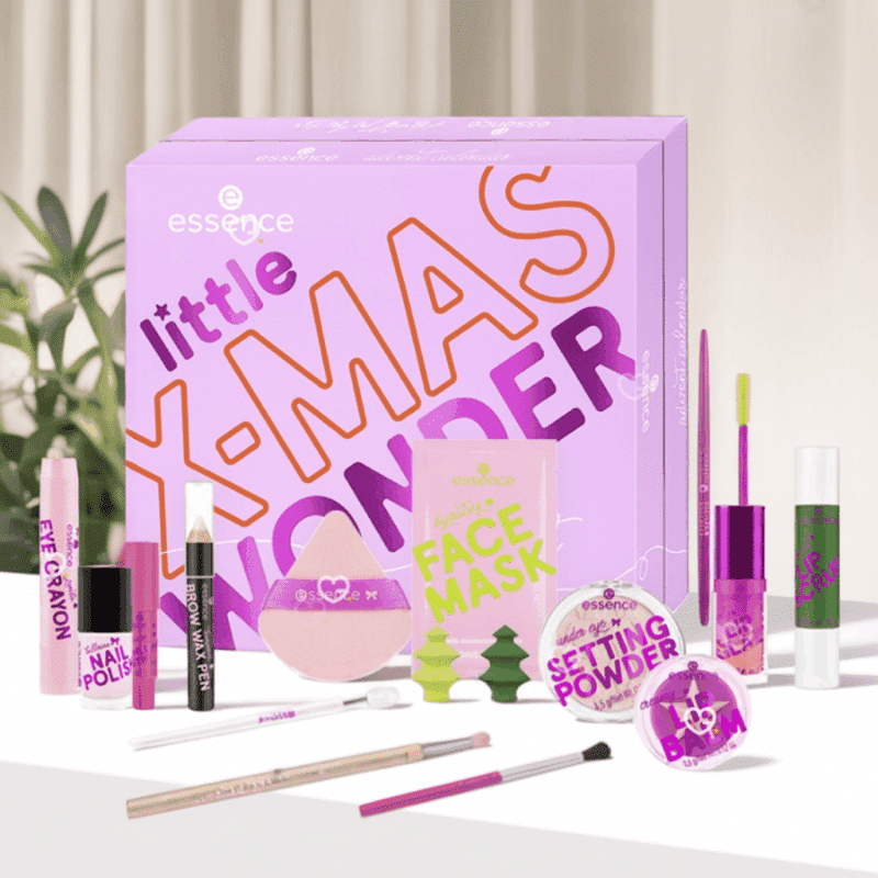 Essence Advent Calendar 2025 (Little X-mas Wonder) in festive pink design with 24 limited-edition beauty surprises.