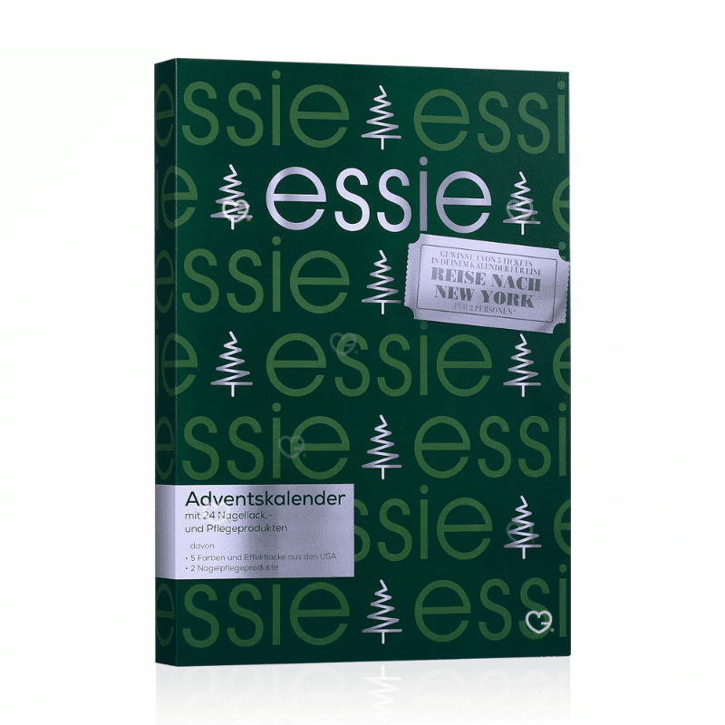 Essie Advent Calendar 2025 festive box with 24 nail polishes and care treats, including exclusive US shades.