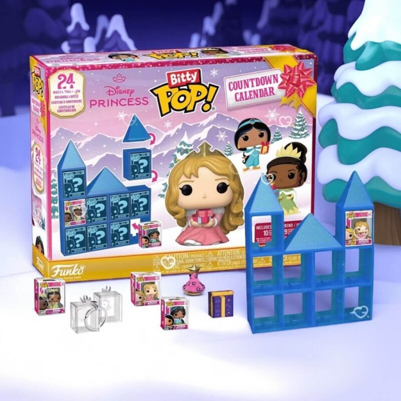 Funko POP Disney Princess Advent Calendar 2025 with 24 mini figures, display pieces, holiday accessories and cases