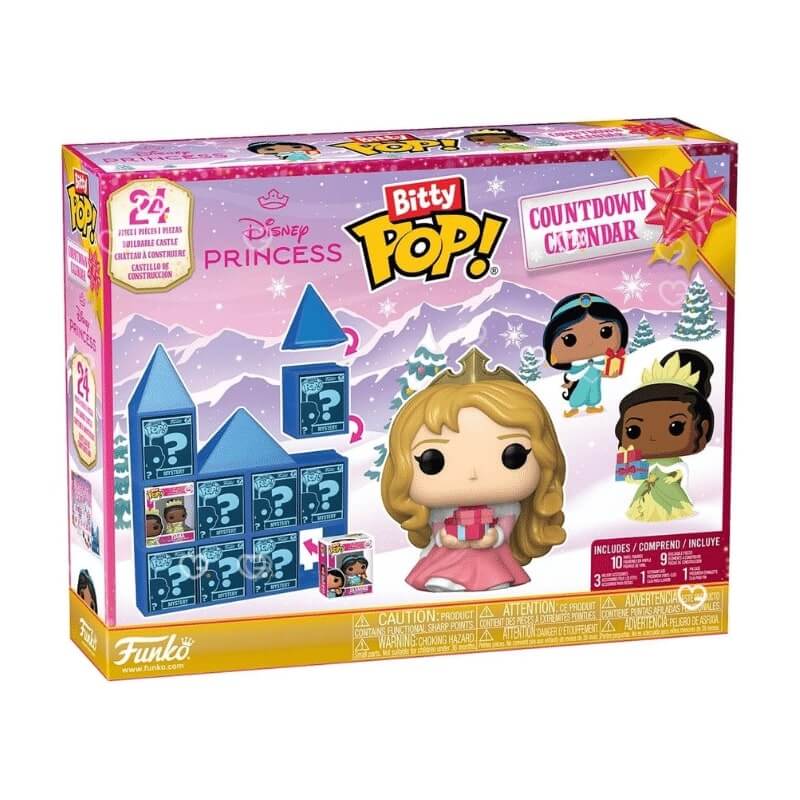 Funko POP Disney Princess Advent Calendar 2025 with 24 mini figures, display pieces, holiday accessories and cases
