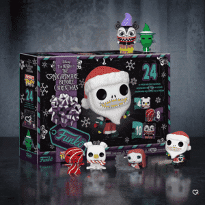 Funko POP The Nightmare Before Christmas Advent Calendar 2025 with 24 mini vinyl figures of Halloween Town characters.