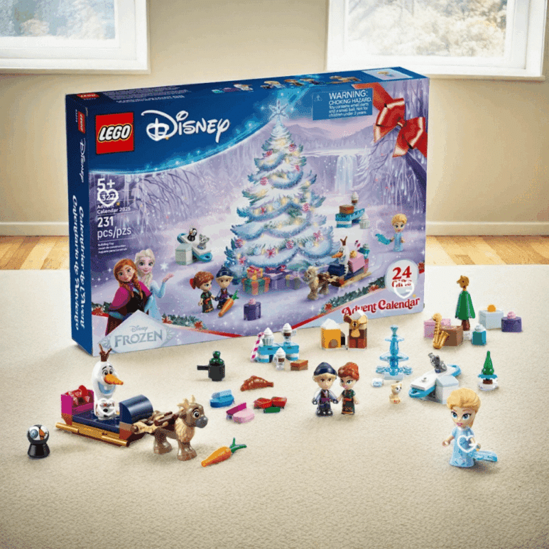 Lego Disney (43273) Advent Calendar 2025 with 24 mini builds, 5 Frozen figurines and a festive board game for kids and collectors.