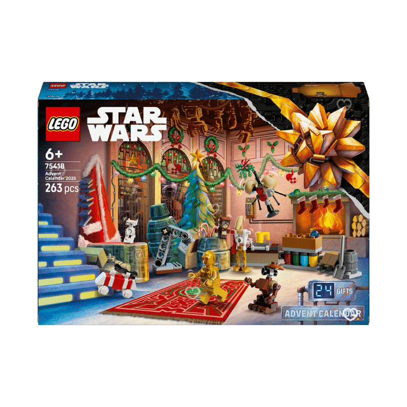 Lego Star Wars (75418) Advent Calendar 2025 with 263 pieces, 24 festive surprises, BB-8 snowman, Jawa, Babu Frik and holiday builds for kids and collectors.