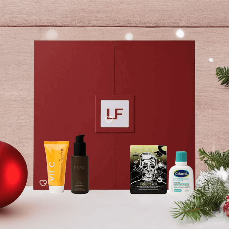 Lookfantastic Grooming Advent Calendar 2025 with 26 men’s beauty treats including skincare, haircare, body care and fragrances, perfect for style-conscious men.