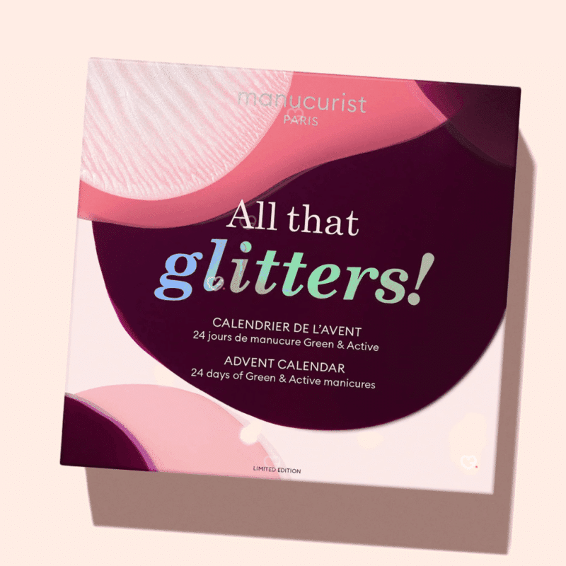 Manucurist Advent Calendar 2025 in festive gold box with 24 vegan nail polishes, care treatments and tools.