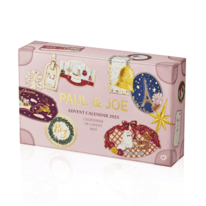Paul & Joe Advent Calendar 2025 in festive box with 24 beauty treats including primers, lipsticks and skincare.