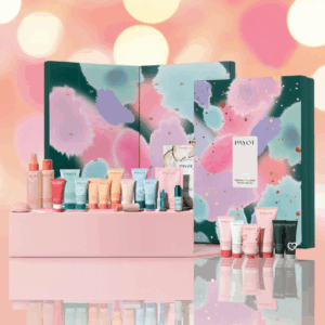 Payot Advent Calendar 2025 in festive box with 24 skincare, body and hair treats including masks, creams and serums.