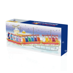 Red Bull Advent Calendar 2025 with 24 cans in 16 flavours, festive red design with snowflakes and gold accents.