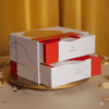 Shiseido Advent Calendar 2025 in red festive box with 24 skincare, makeup, bodycare and fragrance surprises.