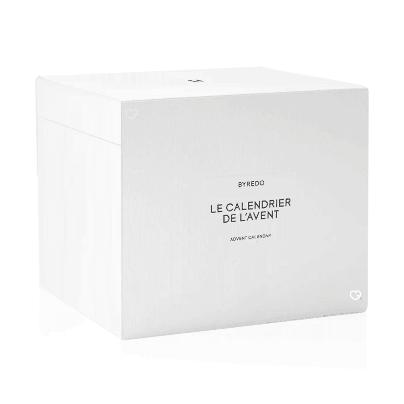 Byredo Advent Calendar 2025 with 24 perfumes, candles, skincare and luxury accessories in festive design for beauty lovers.