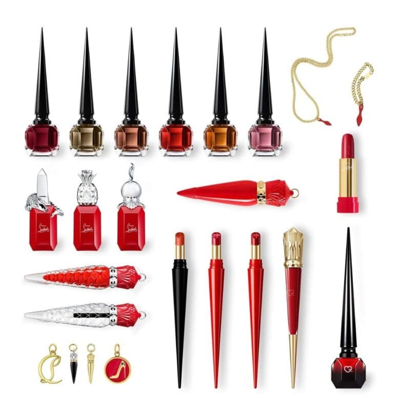 The 24 products of the Christian Louboutin Advent Calendar 2026 laid out