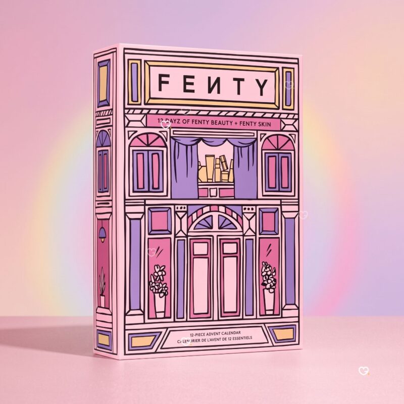 Fenty Beauty Advent Calendar 2026 box, festive backdrop