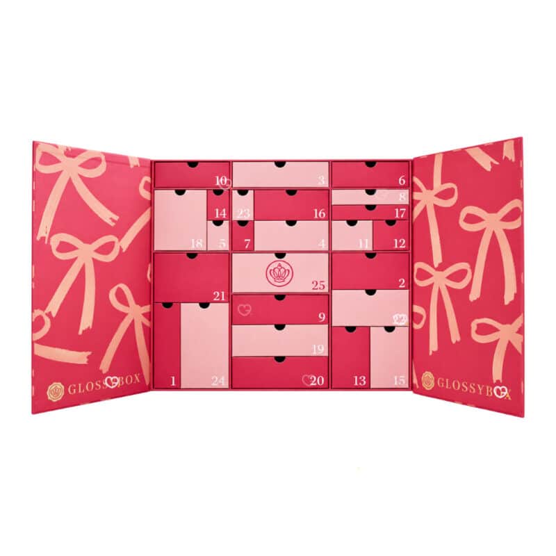 Glossybox Advent Calendar 2026 open showing 25 doors