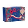 Sabon Advent Calendar 2026 A World of Wonders closed royal-blue chest with hot air balloon design