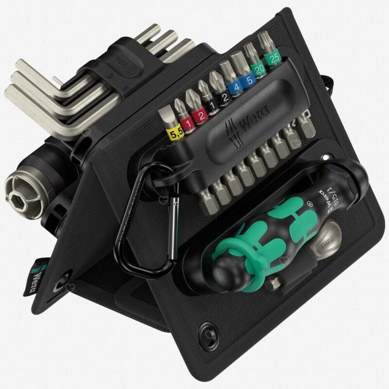 Wera Advent Calendar 2026 textile Tool-Dock holding the BiTorsion bits, hex keys and Kraftform screwdriver