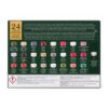 Back of the Yankee Candle advent calendar box listing the 24 scents